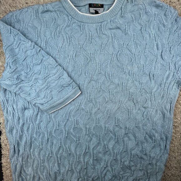 Coogi Australlia Basics Short Sleeve Sweater Blue Knit Women’s Unisex Size 2X - Picture 1 of 16
